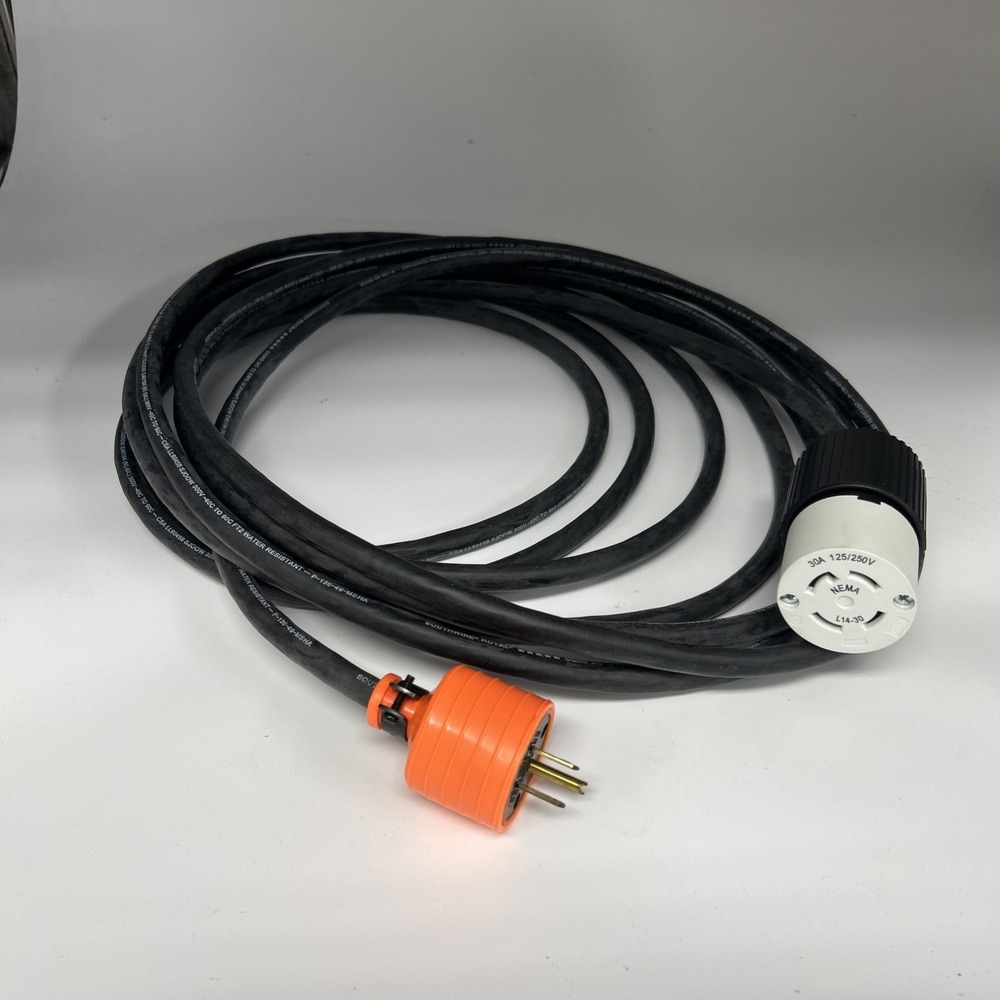 NEMA L14-30 female locking connector rated for 30 Amps and 125/250 Volts 20' Mal